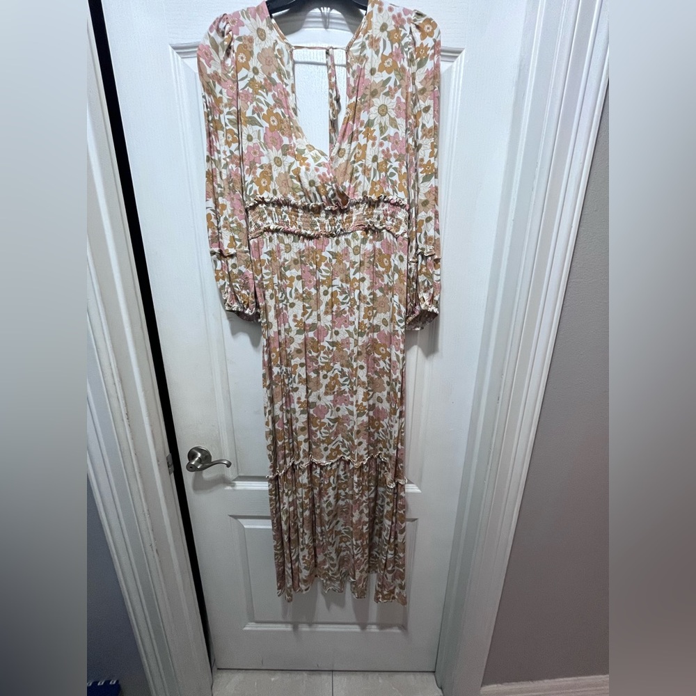 Floral Smocked Waist Maxi Dress
